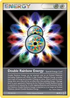 Double Rainbow Energy Pokemon card from Team Magma vs Team Aqua