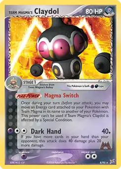 Team Magma's Claydol Holo Pokemon card from Team Magma vs Team Aqua