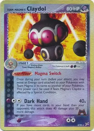 Team Magma's Claydol Reverse Holo Pokemon card from Team Magma vs Team Aqua