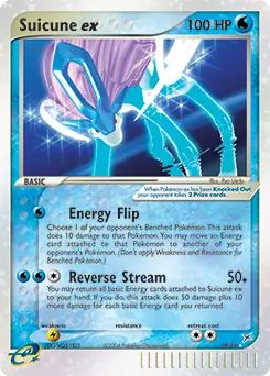 Suicune ex Pokemon card from Team Magma vs Team Aqua