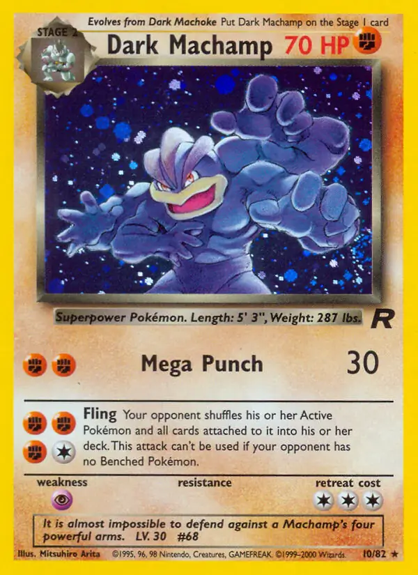 Dark Machamp Holo Pokemon card from Team Rocket