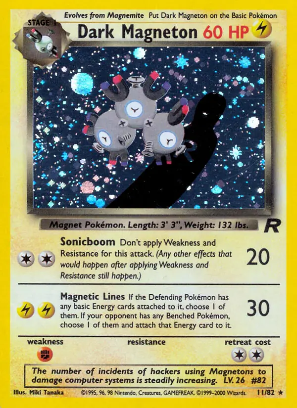 Dark Magneton Holo Pokemon card from Team Rocket