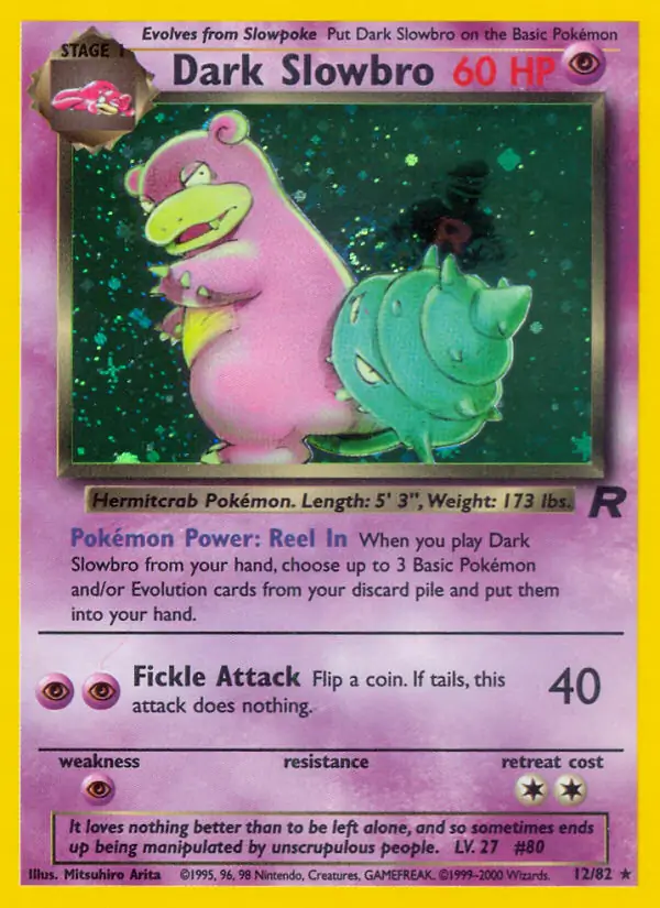 Dark Slowbro Holo Pokemon card from Team Rocket