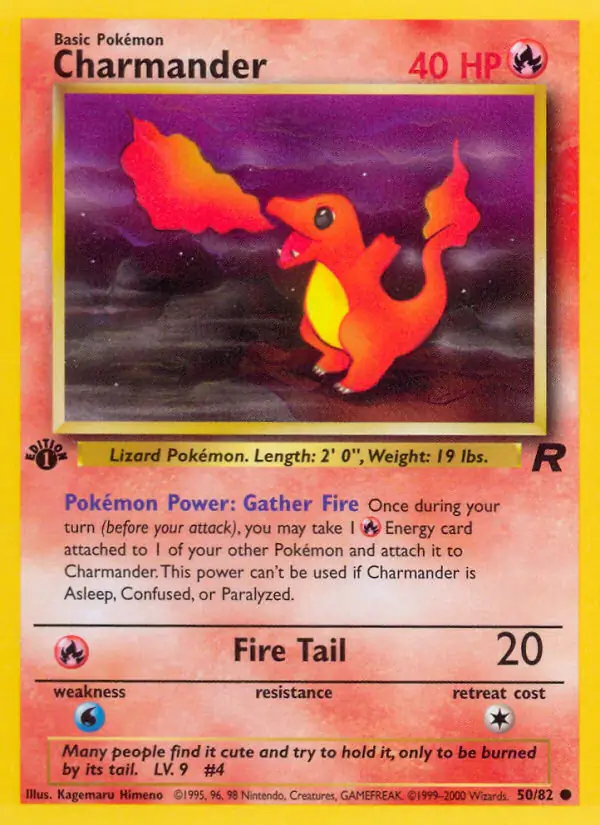 Charmander Pokemon card from Team Rocket 1st Edition