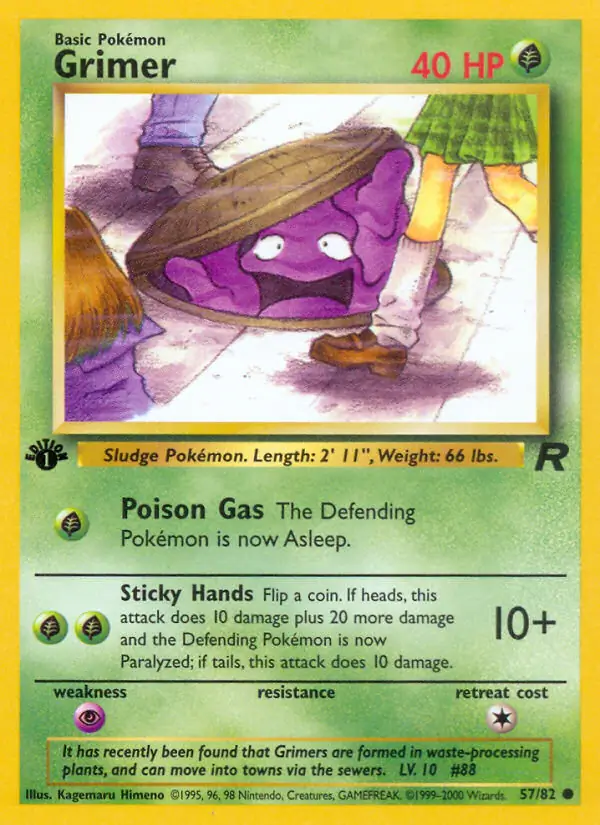 Grimer Pokemon card from Team Rocket 1st Edition