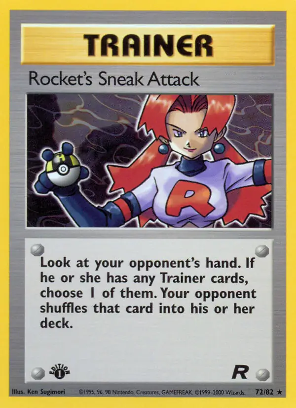 Rocket's Sneak Attack Pokemon card from Team Rocket 1st Edition
