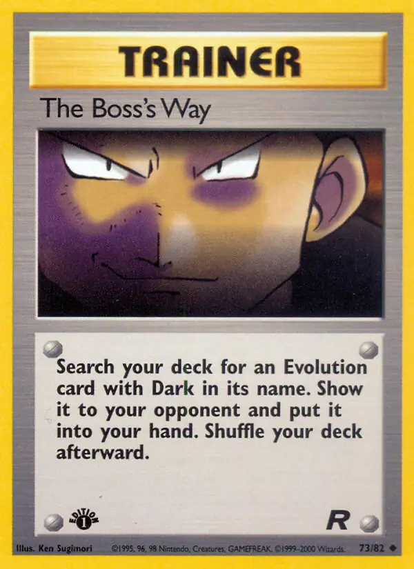 The Boss's Way Pokemon card from Team Rocket 1st Edition