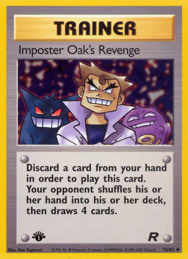 Imposter Oak's Revenge Pokemon card from Team Rocket 1st Edition