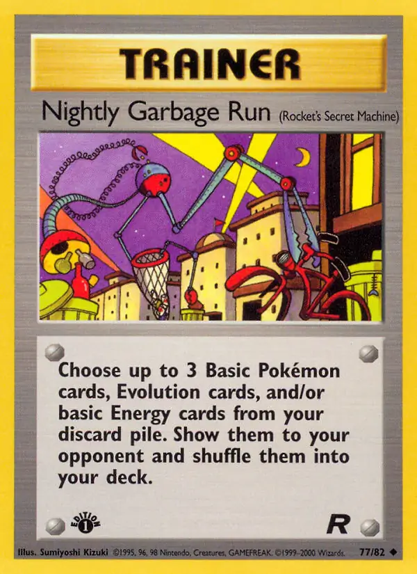 Nightly Garbage Run Pokemon card from Team Rocket 1st Edition