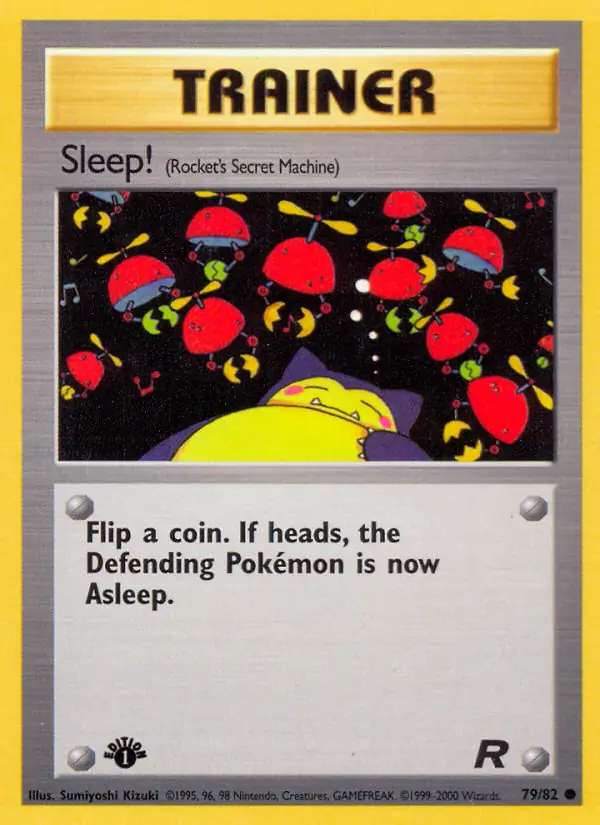 Sleep! Pokemon card from Team Rocket 1st Edition
