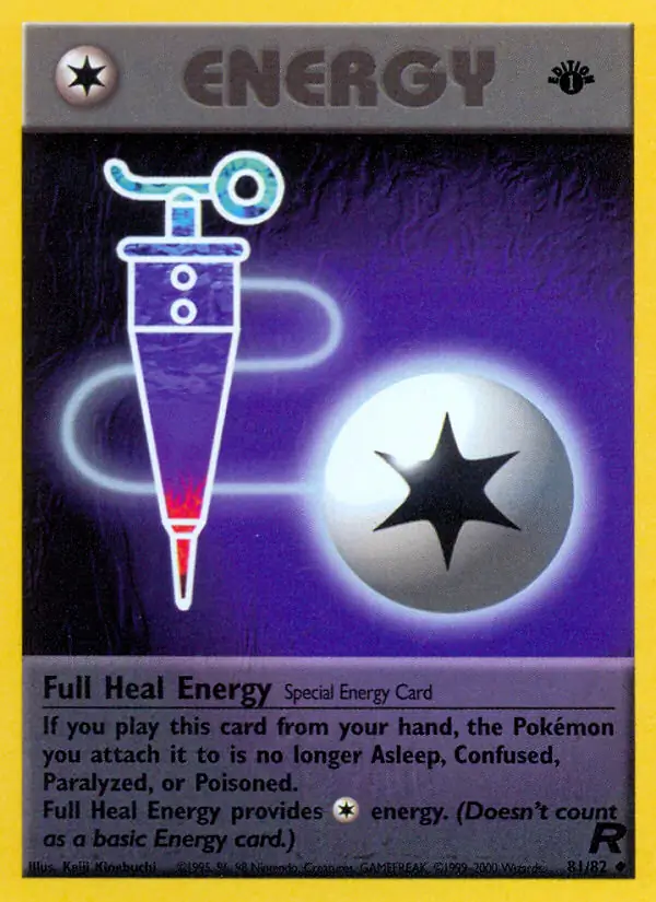 Full Heal Energy Pokemon card from Team Rocket 1st Edition