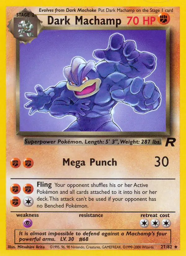 Dark Machamp Pokemon card from Team Rocket