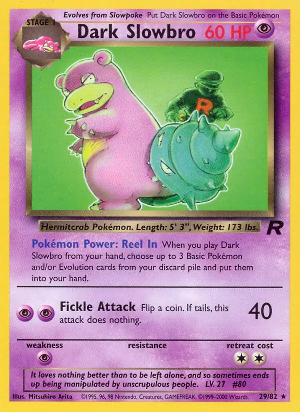 Dark Slowbro Pokemon card from Team Rocket