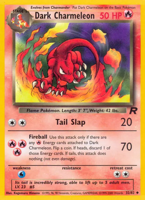 Dark Charmeleon Pokemon card from Team Rocket