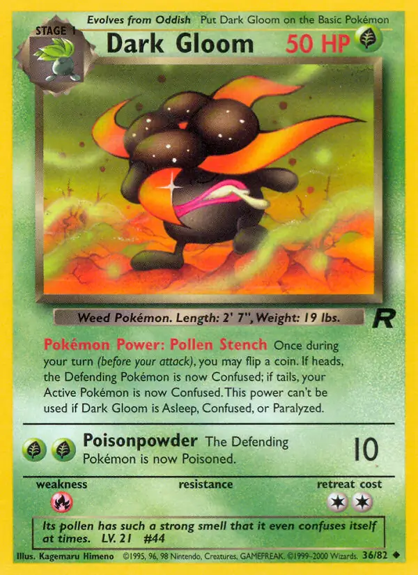 Dark Gloom Pokemon card from Team Rocket