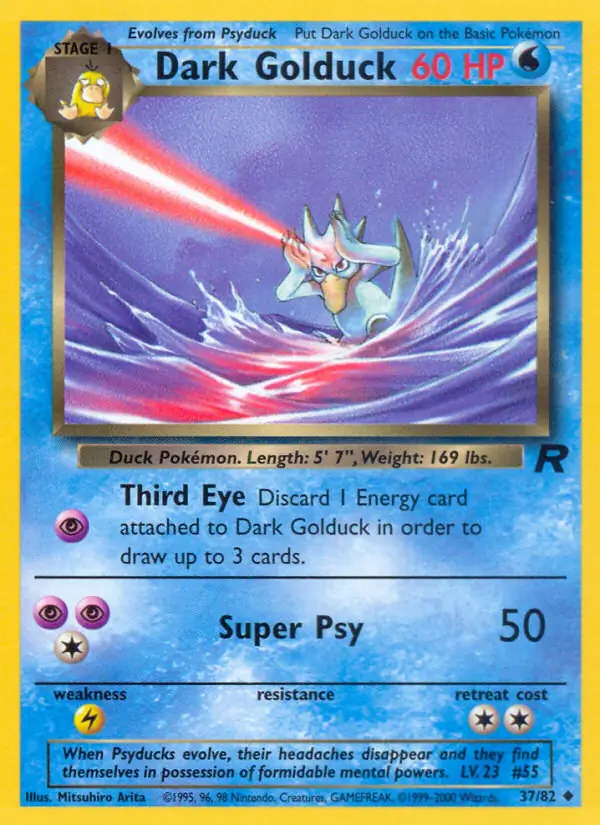 Dark Golduck Pokemon card from Team Rocket
