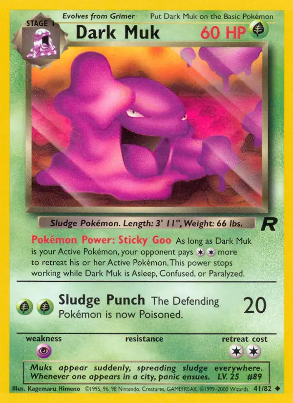 Dark Muk Pokemon card from Team Rocket
