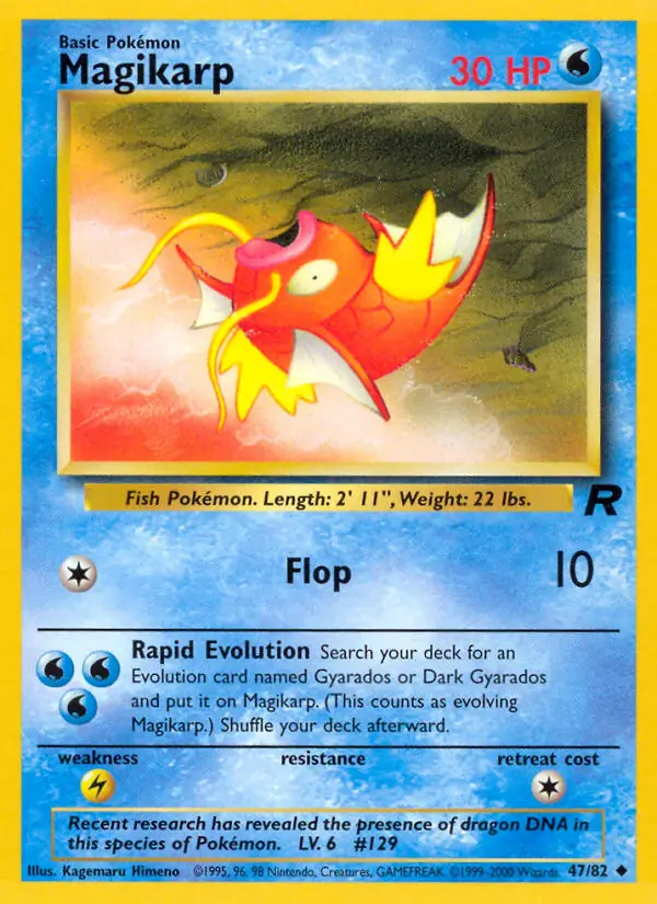Magikarp Pokemon card from Team Rocket