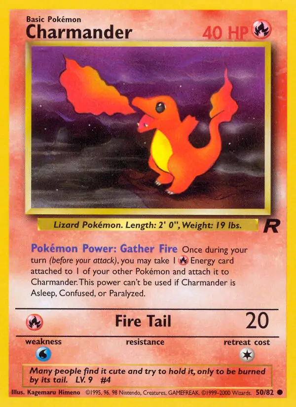 Charmander Pokemon card from Team Rocket