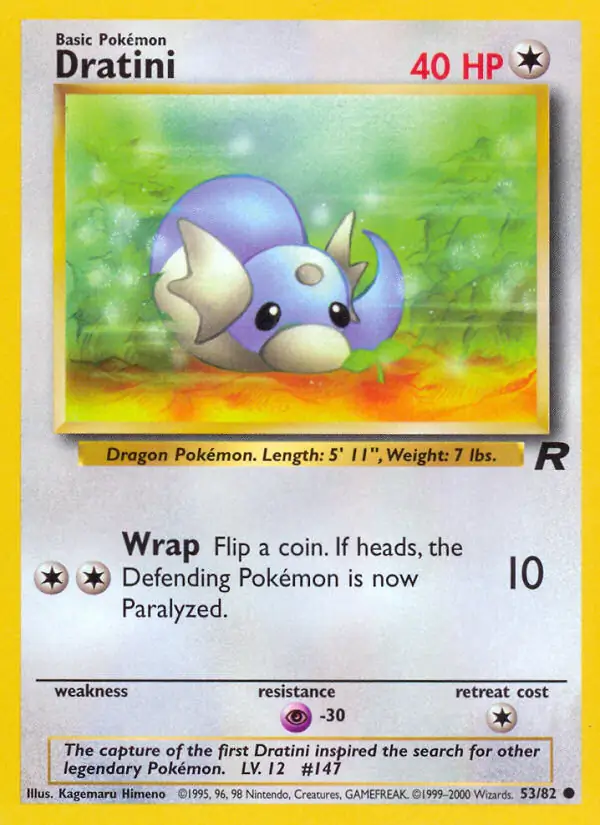 Dratini Pokemon card from Team Rocket