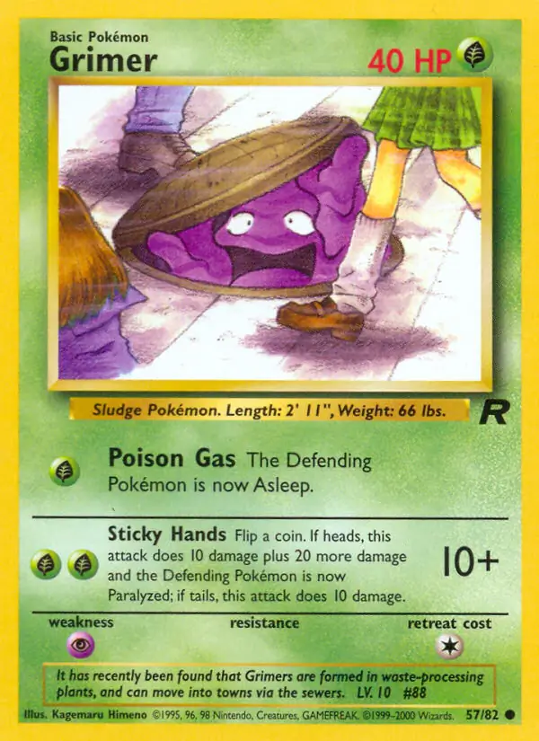 Grimer Pokemon card from Team Rocket