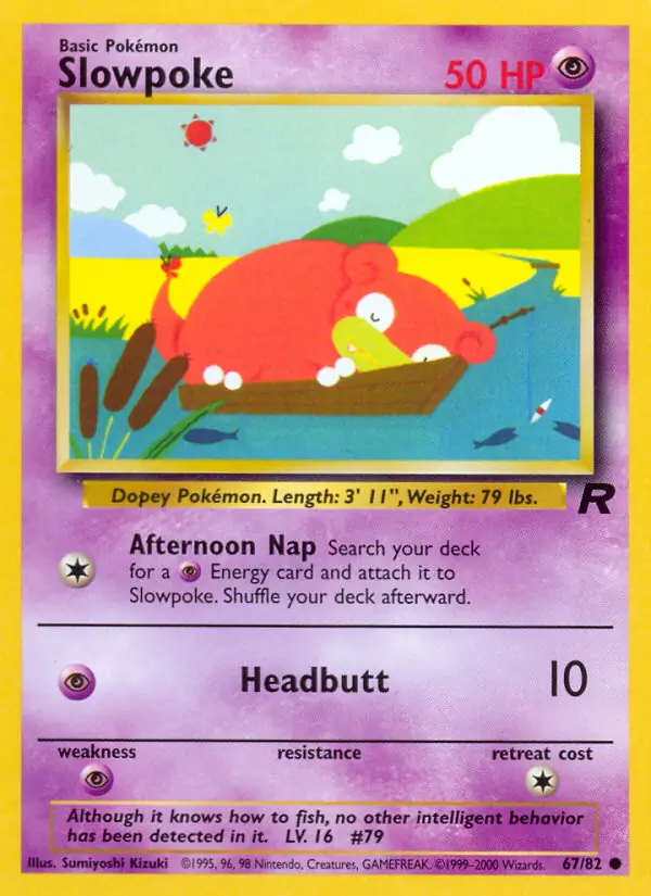 Slowpoke Pokemon card from Team Rocket