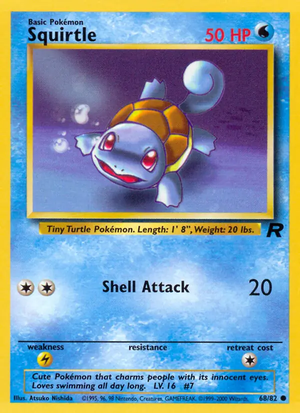 Squirtle Pokemon card from Team Rocket