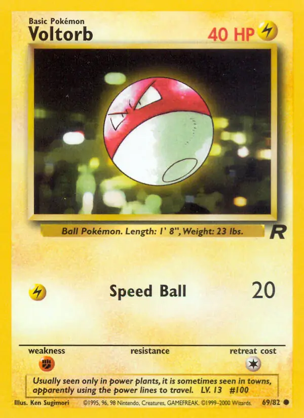 Voltorb Pokemon card from Team Rocket