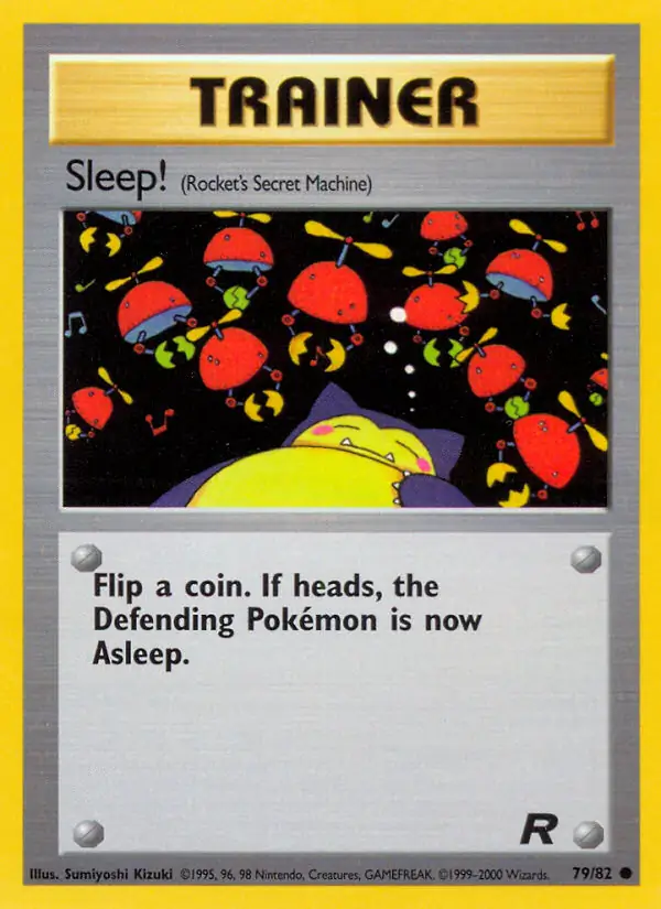 Sleep! Pokemon card from Team Rocket
