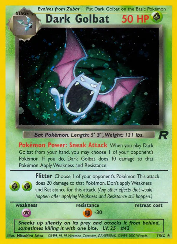 Dark Golbat Holo Pokemon card from Team Rocket