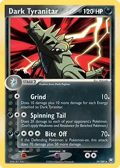 Dark Tyranitar Pokemon card from Team Rocket Returns