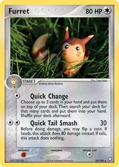 Furret Pokemon card from Team Rocket Returns