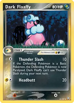 Dark Flaaffy Pokemon card from Team Rocket Returns