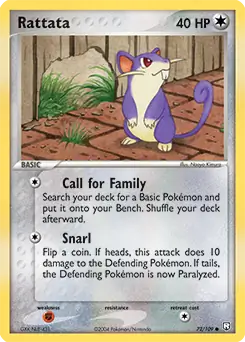 Rattata Pokemon card from Team Rocket Returns