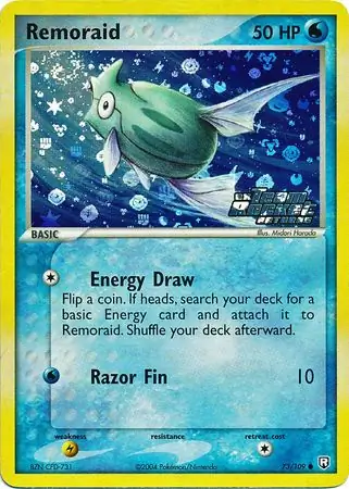 Remoraid Reverse Holo Pokemon card from Team Rocket Returns