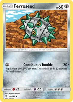 Ferroseed Pokemon card from Team Up
