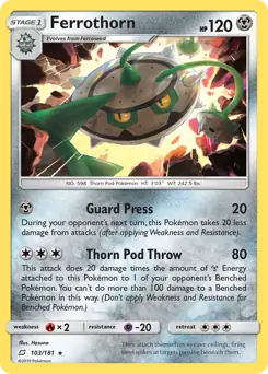 Ferrothorn Pokemon card from Team Up