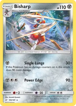 Bisharp Pokemon card from Team Up