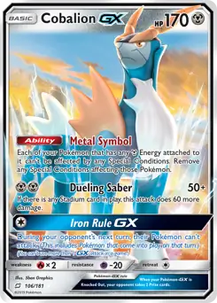Cobalion GX Pokemon card from Team Up