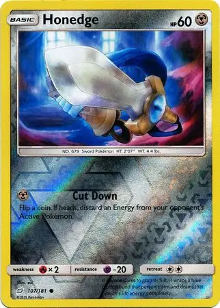 Honedge Reverse Holo Pokemon card from Team Up