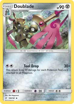 Doublade Pokemon card from Team Up