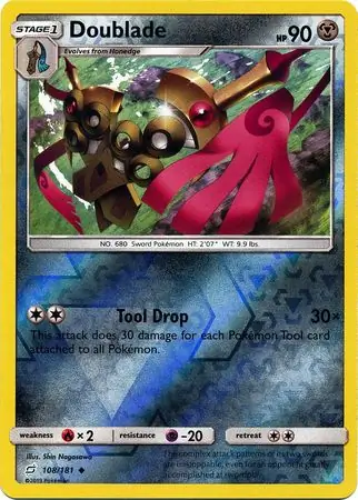 Doublade Reverse Holo Pokemon card from Team Up
