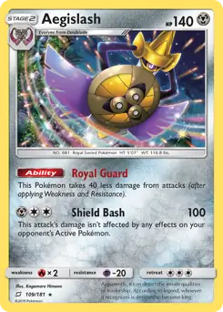 Aegislash Pokemon card from Team Up