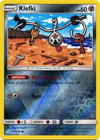 Klefki Reverse Holo Pokemon card from Team Up