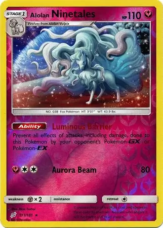 Alolan Ninetales Reverse Holo Pokemon card from Team Up