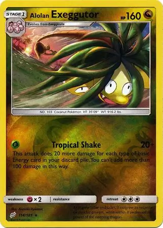 Alolan Exeggutor Reverse Holo Pokemon card from Team Up