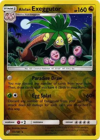 Alolan Exeggutor Reverse Holo Pokemon card from Team Up