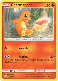 Charmander Pokemon card from Team Up