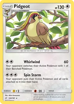 Pidgeot Pokemon card from Team Up