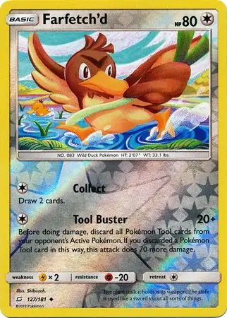 Farfetch'd Reverse Holo Pokemon card from Team Up